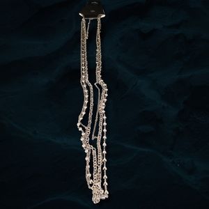 Lane Bryant 3 Chain Silver Hearts Necklace